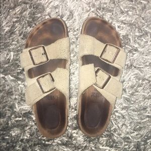 taupe suede arizona birkenstocks